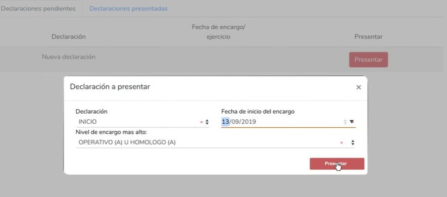 llenado de la declaración patrimonial