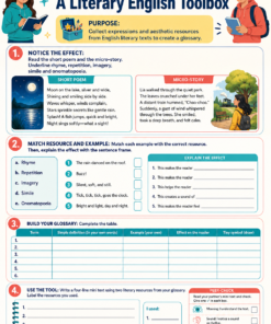 Fichas de trabajo INGLÉS SECUNDARIA 1°, 2° Y 3° Grado | TODOS LOS CONTENIDOS (IMPRIMIBLES) 18 06 A Literary English Toolbox