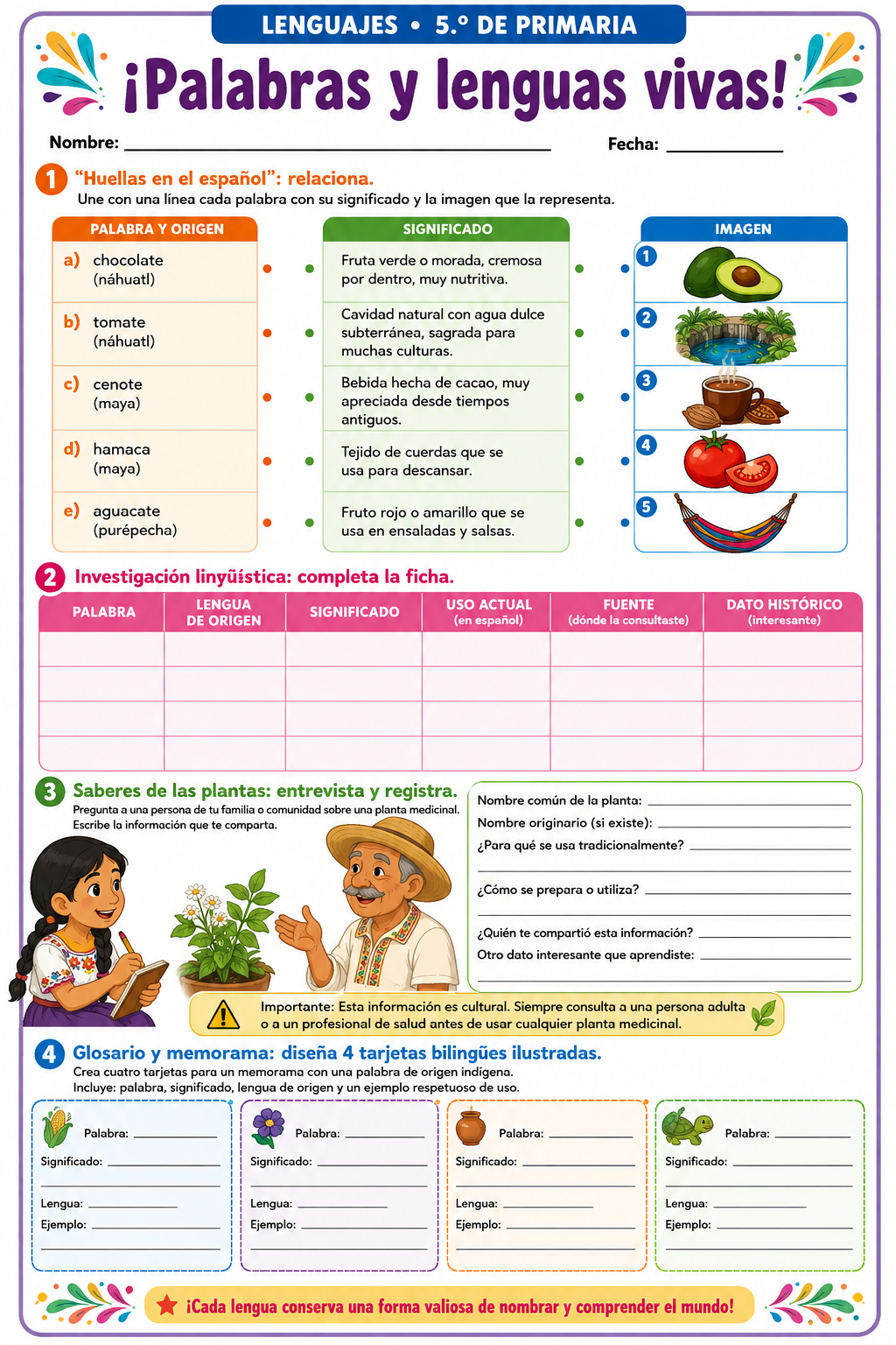 Fichas de trabajo PRIMARIA 5° Grado TODOS LOS PROYECTOS (IMPRIMIBLES) 11 Fichas de trabajo PRIMARIA 5° Grado TODOS LOS PROYECTOS (IMPRIMIBLES) - Image 11