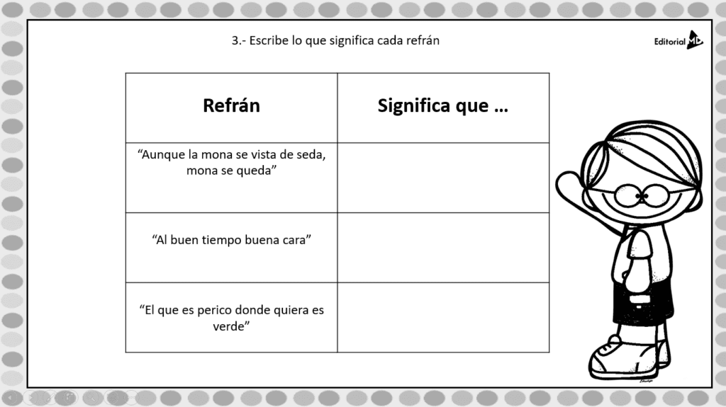 Refranes Para Niños Con Actividades para Imprimir