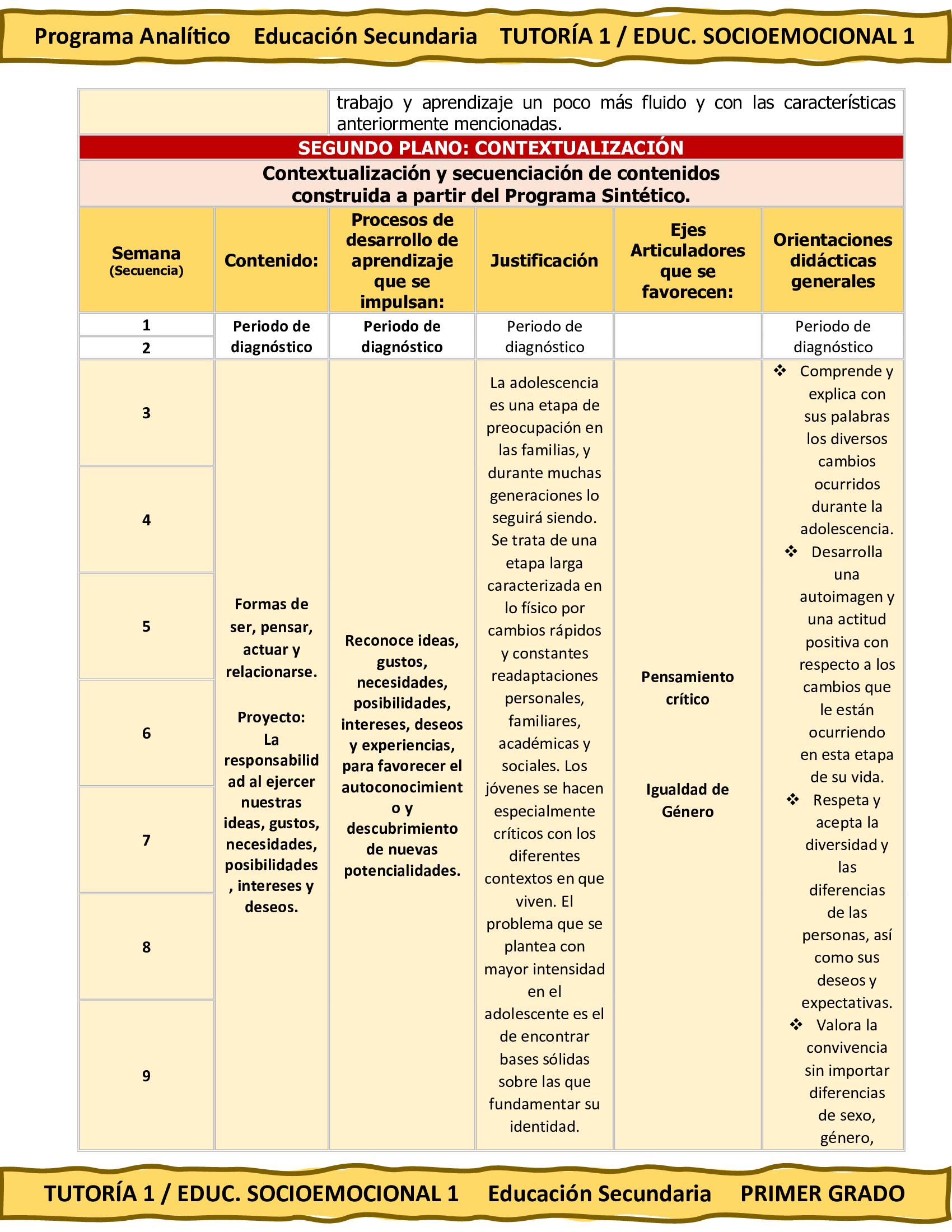 Programa Analítico Anual TUTORÍA 1 / EDUCACIÓN SOCIOEMOCIONAL 1, Secundaria 1º (Ciclo Escolar 2026 – 2027) 7 Programa Analítico Anual TUTORÍA 1 / EDUCACIÓN SOCIOEMOCIONAL 1, Secundaria 1º (Ciclo Escolar 2026 – 2027) - Imagen 7
