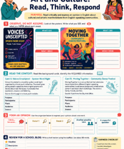 Fichas de trabajo INGLÉS SECUNDARIA 1°, 2° Y 3° Grado | TODOS LOS CONTENIDOS (IMPRIMIBLES) 19 07 Art and Culture Read Think Respond