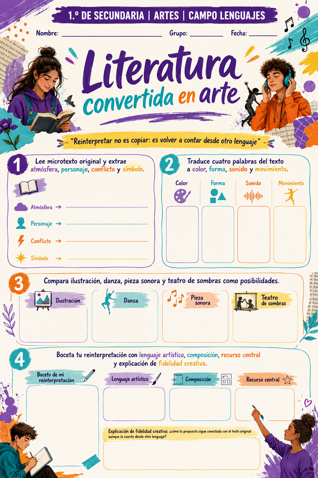 Fichas de trabajo ARTES SECUNDARIA 1°, 2° Y 3° Grado | TODOS LOS CONTENIDOS (IMPRIMIBLES) 3 Fichas de trabajo ARTES SECUNDARIA 1°, 2° Y 3° Grado | TODOS LOS CONTENIDOS (IMPRIMIBLES) - Image 3