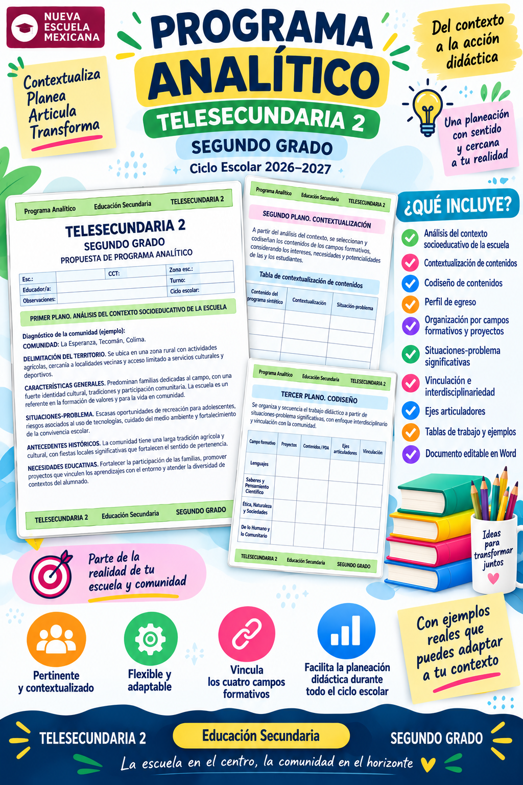 Programa Analítico Anual TELESECUNDARIA SEGUNDO GRADO (Ciclo Escolar 2026 – 2027) 8 Programa Analítico Anual TELESECUNDARIA SEGUNDO GRADO (Ciclo Escolar 2026 – 2027) - Imagen 8