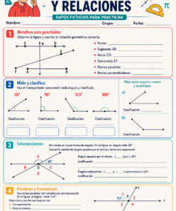 Fichas de trabajo MATEMÁTICAS SECUNDARIA 1°, 2° Y 3° Grado | TODOS LOS CONTENIDOS (IMPRIMIBLES) 27 08 Rectas angulos y relaciones