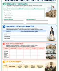 Fichas de trabajo HISTORIA SECUNDARIA 1°, 2° Y 3° Grado | TODOS LOS CONTENIDOS 27 08 Republica conflictos e intervenciones