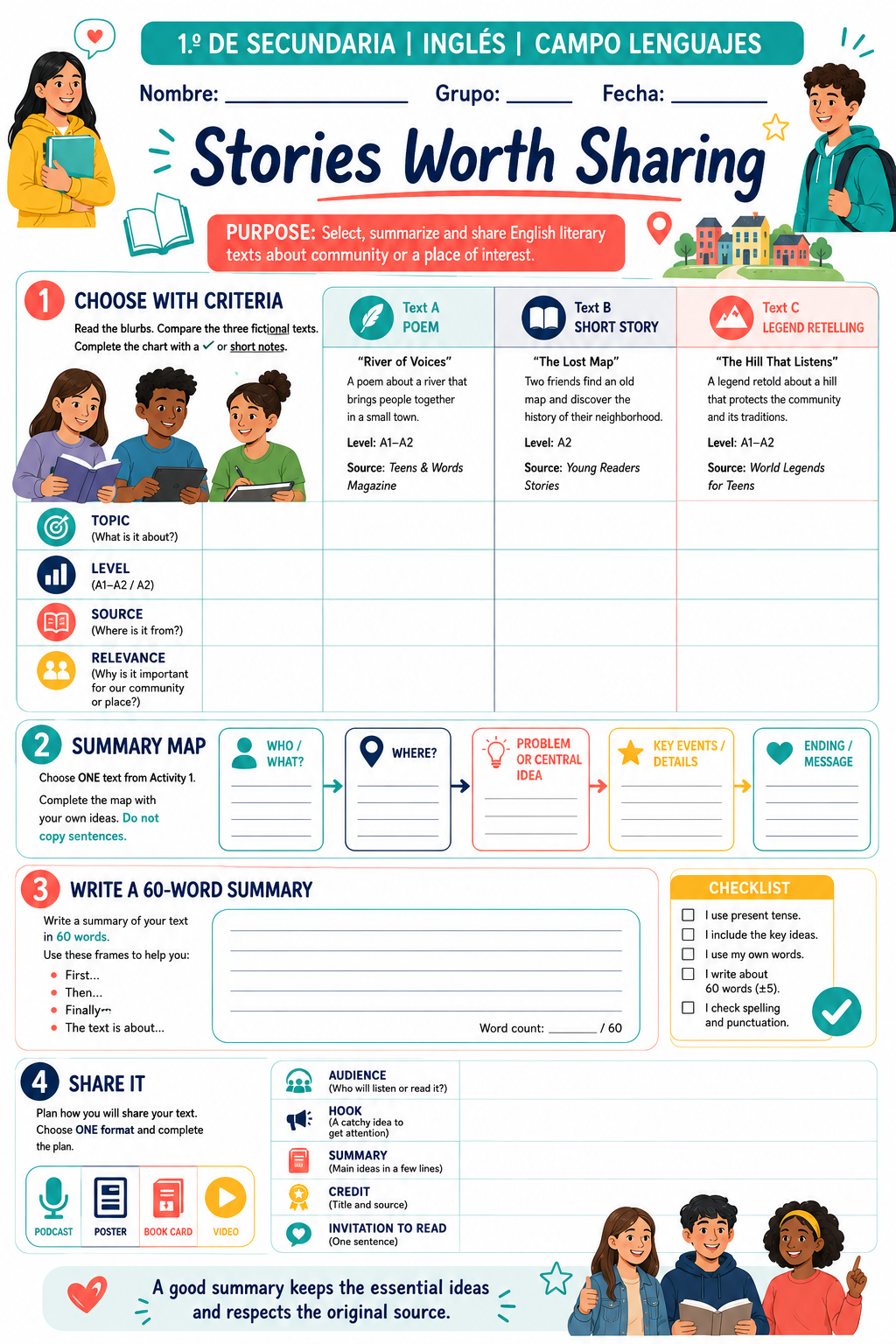 Fichas de trabajo INGLÉS SECUNDARIA 1°, 2° Y 3° Grado | TODOS LOS CONTENIDOS (IMPRIMIBLES) 5 Fichas de trabajo INGLÉS SECUNDARIA 1°, 2° Y 3° Grado | TODOS LOS CONTENIDOS (IMPRIMIBLES) - Image 5
