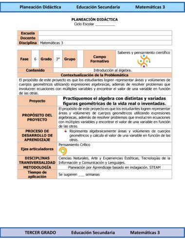 Programa Analítico Anual MATEMÁTICAS 3, Secundaria 3º (Ciclo Escolar 2025 – 2026) - Image 9