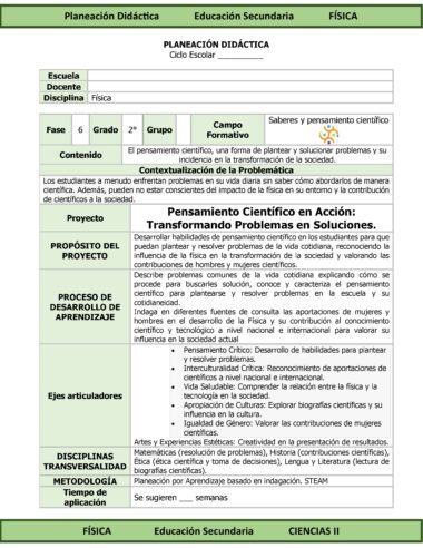 Programa Analítico Anual CIENCIAS II FÍSICA, Secundaria 2º (Ciclo Escolar 2025 – 2026) - Image 9