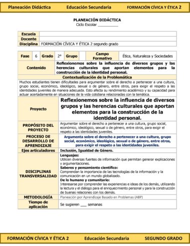 Programa Analítico Anual FORMACIÓN CÍVICA Y ÉTICA 2, Secundaria 2º (Ciclo Escolar 2025 – 2026) - Image 9