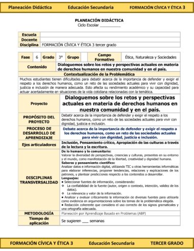 Programa Analítico Anual FORMACIÓN CÍVICA Y ÉTICA 3, Secundaria 3º (Ciclo Escolar 2025 – 2026) - Image 9