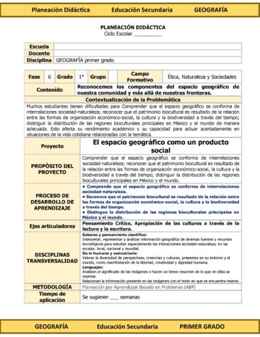 Programa Analítico Anual GEOGRAFÍA, Secundaria 1º (Ciclo Escolar 2025 – 2026) - Image 9