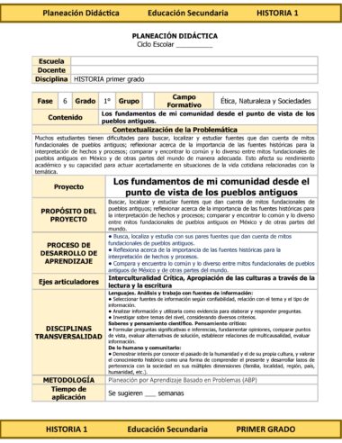 Programa Analítico Anual HISTORIA 1, Secundaria 1º (Ciclo Escolar 2025 – 2026) - Image 9