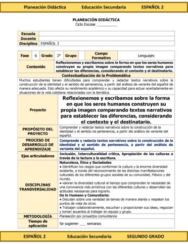 Programa Analítico Anual ESPAÑOL 2, Secundaria 2º (Ciclo Escolar 2025 – 2026) - Image 9