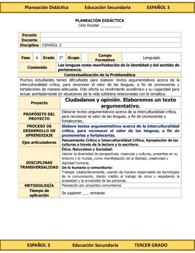 Programa Analítico Anual ESPAÑOL 3, Secundaria 3º (Ciclo Escolar 2025 – 2026) - Image 9