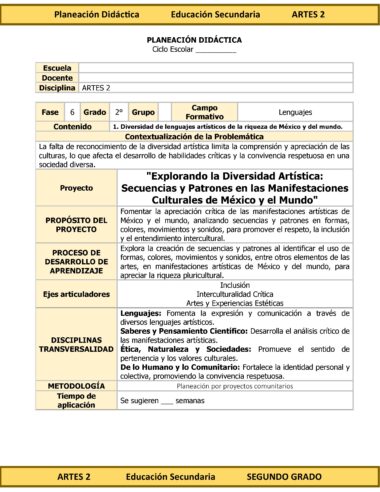 Programa Analítico Anual ARTES 2, Secundaria 2º (Ciclo Escolar 2025 – 2026) - Image 9