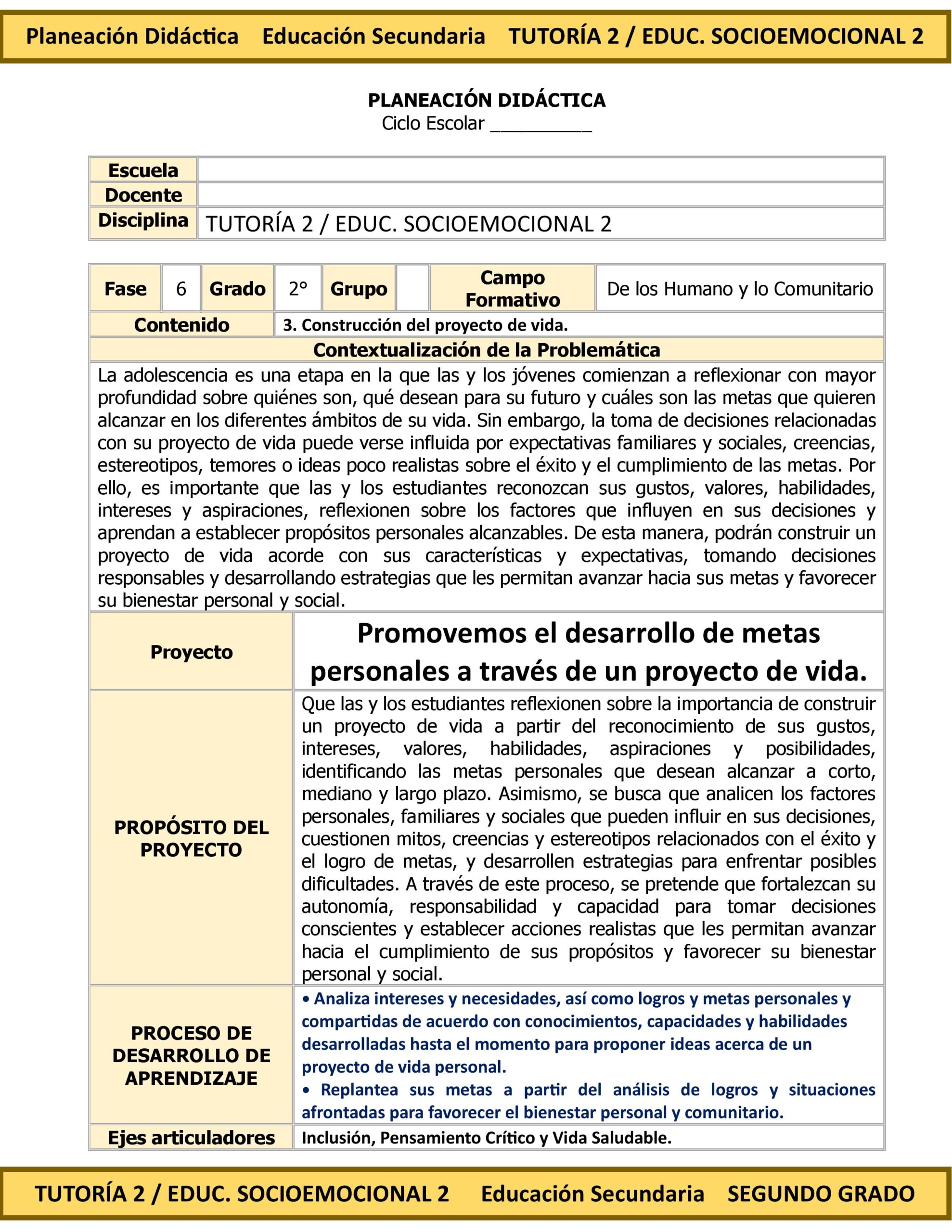 Programa Analítico Anual TUTORÍA 2 / EDUCACIÓN SOCIOEMOCIONAL 2, Secundaria 2º (Ciclo Escolar 2026 – 2027) 9 Programa Analítico Anual TUTORÍA 2 / EDUCACIÓN SOCIOEMOCIONAL 2, Secundaria 2º (Ciclo Escolar 2026 – 2027) - Imagen 9