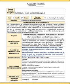 Programa Analítico Anual TUTORÍA 3 / EDUCACIÓN SOCIOEMOCIONAL 3, Secundaria 3º (Ciclo Escolar 2026 – 2027) 25 09 41