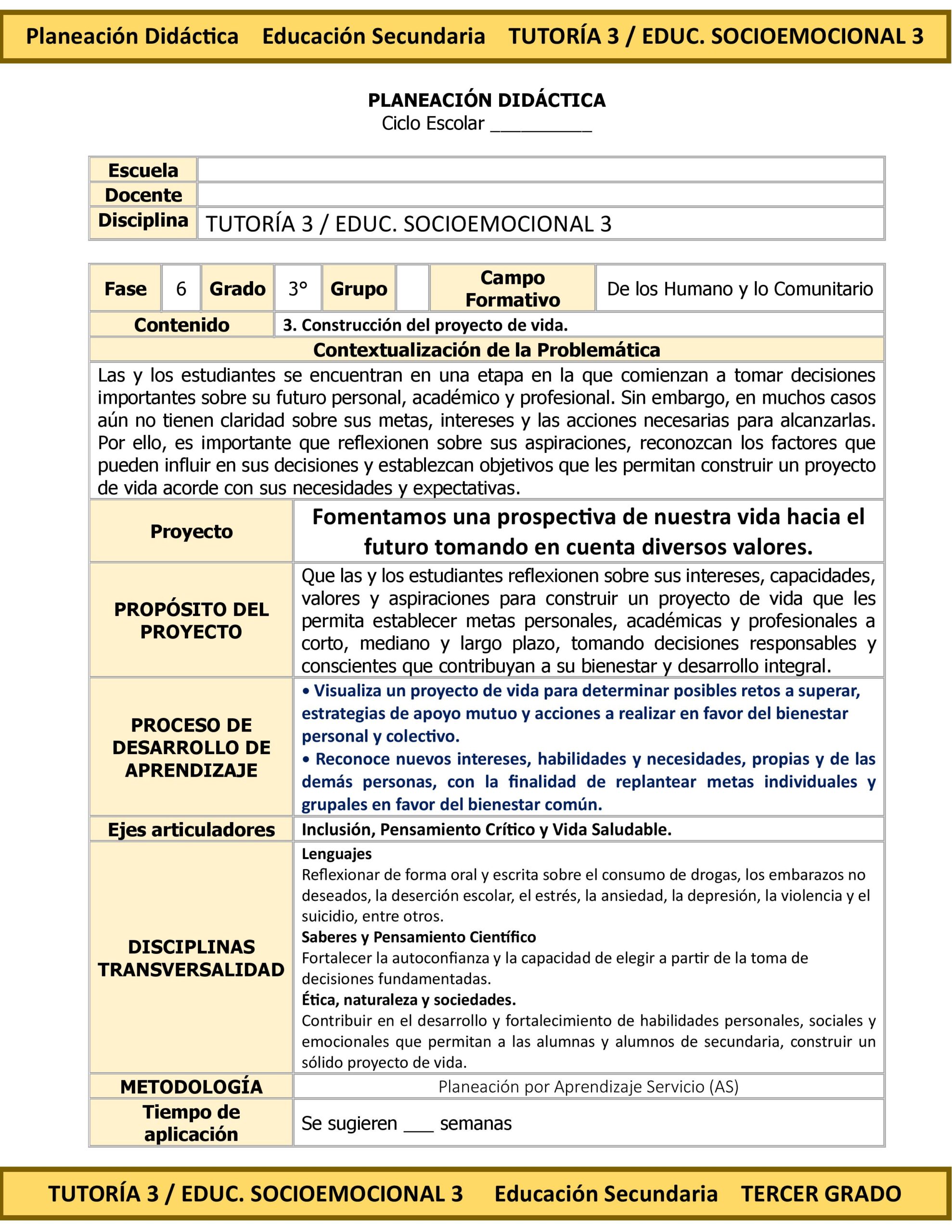 Programa Analítico Anual TUTORÍA 3 / EDUCACIÓN SOCIOEMOCIONAL 3, Secundaria 3º (Ciclo Escolar 2026 – 2027) 9 Programa Analítico Anual TUTORÍA 3 / EDUCACIÓN SOCIOEMOCIONAL 3, Secundaria 3º (Ciclo Escolar 2026 – 2027) - Imagen 9