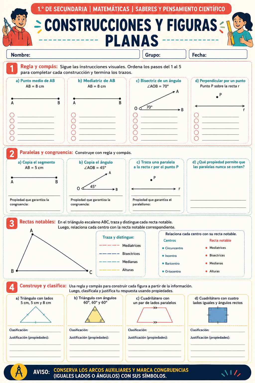 Fichas de trabajo MATEMÁTICAS SECUNDARIA 1°, 2° Y 3° Grado | TODOS LOS CONTENIDOS (IMPRIMIBLES) 14 Fichas de trabajo MATEMÁTICAS SECUNDARIA 1°, 2° Y 3° Grado | TODOS LOS CONTENIDOS (IMPRIMIBLES) - Image 14
