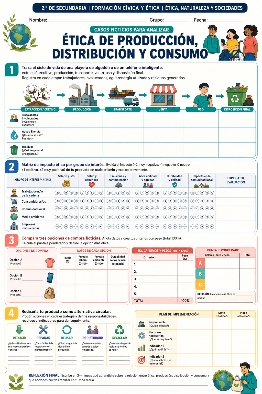 Fichas de trabajo FCyE SECUNDARIA 1°, 2° Y 3° Grado | TODOS LOS CONTENIDOS (IMPRIMIBLES) 7 Fichas de trabajo FCyE SECUNDARIA 1°, 2° Y 3° Grado | TODOS LOS CONTENIDOS (IMPRIMIBLES) - Image 7