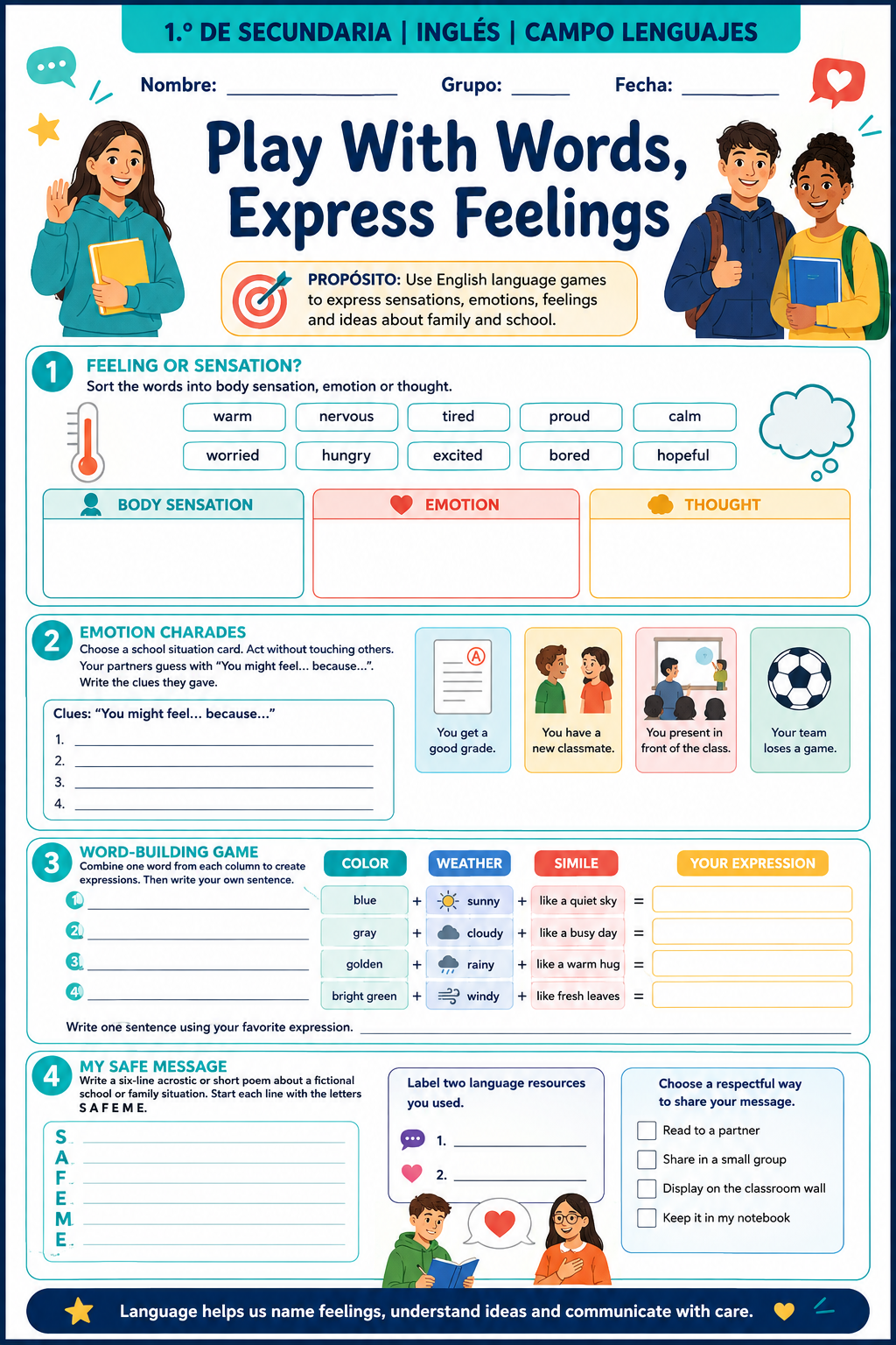 Fichas de trabajo INGLÉS SECUNDARIA 1°, 2° Y 3° Grado | TODOS LOS CONTENIDOS (IMPRIMIBLES) 6 Fichas de trabajo INGLÉS SECUNDARIA 1°, 2° Y 3° Grado | TODOS LOS CONTENIDOS (IMPRIMIBLES) - Image 6