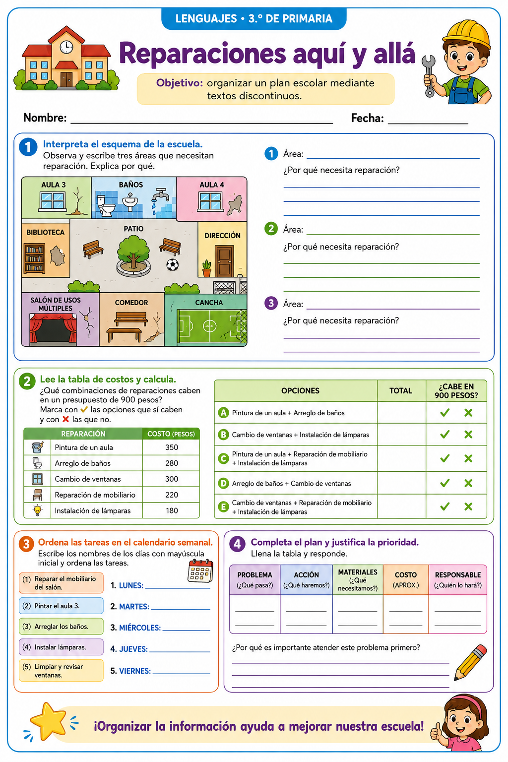 Fichas de trabajo PRIMARIA 1° a 6° Grado | TODOS LOS PROYECTOS (IMPRIMIBLES) 10 Fichas de trabajo PRIMARIA 1° a 6° Grado | TODOS LOS PROYECTOS (IMPRIMIBLES) - Image 10