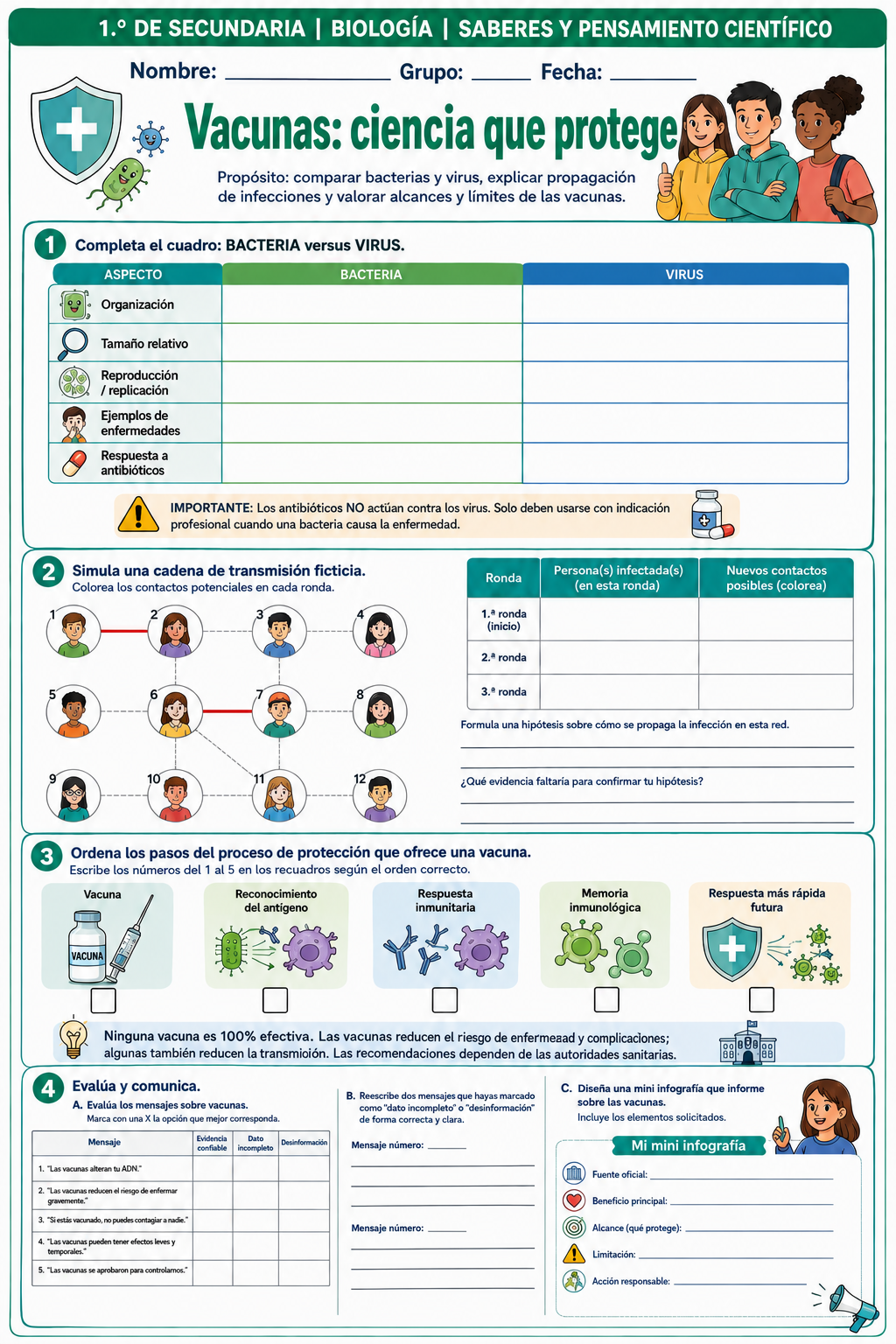 Fichas de trabajo CIENCIAS (Biología, Física, Química) SECUNDARIA 1°, 2° Y 3° Grado | TODOS LOS CONTENIDOS (IMPRIMIBLES) 2 Fichas de trabajo CIENCIAS (Biología, Física, Química) SECUNDARIA 1°, 2° Y 3° Grado | TODOS LOS CONTENIDOS (IMPRIMIBLES) - Image 2