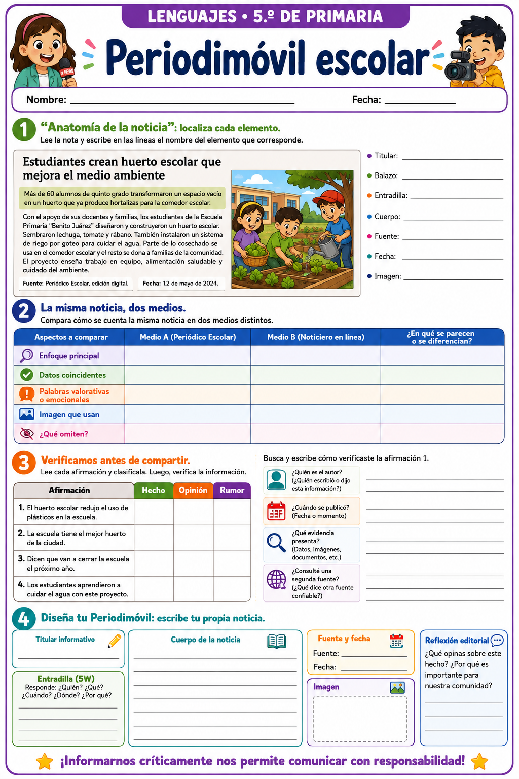 Fichas de trabajo PRIMARIA 5° Grado TODOS LOS PROYECTOS (IMPRIMIBLES) 16 Fichas de trabajo PRIMARIA 5° Grado TODOS LOS PROYECTOS (IMPRIMIBLES) - Image 16
