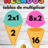 Helados tablas de multiplicar Para Niños