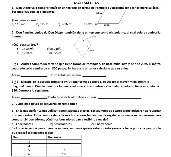 Examen 5to grado