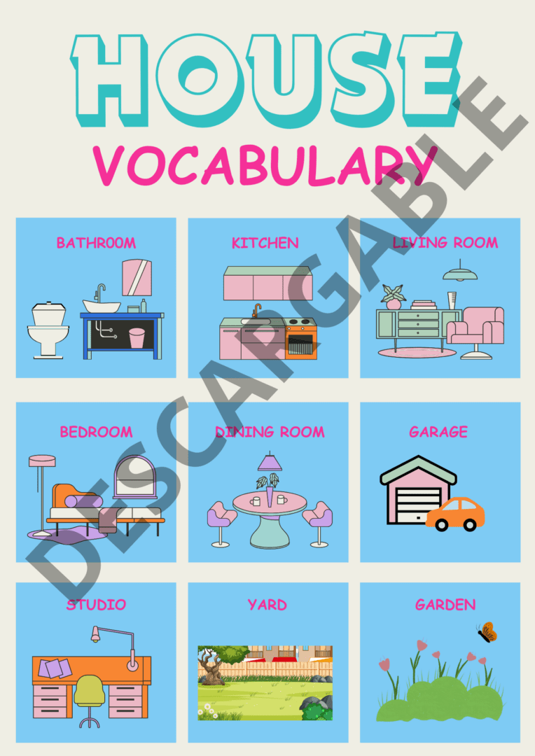 Mini-cuadernillo de trabajo: House Vocabulary