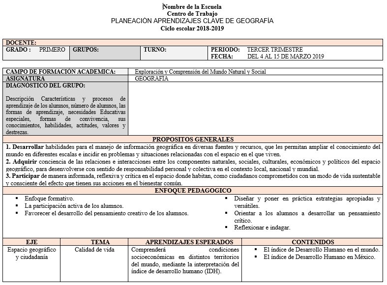 planeacion de geografía secundaria tercer trimestre nuevo modelo 