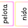 Tarjetas de texto con la palabra 