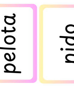 Tarjetas de texto con la palabra 