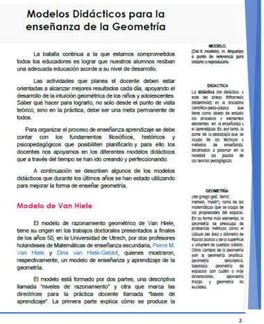 Modelos didácticos para la enseñanza de la geometría. - Image 2