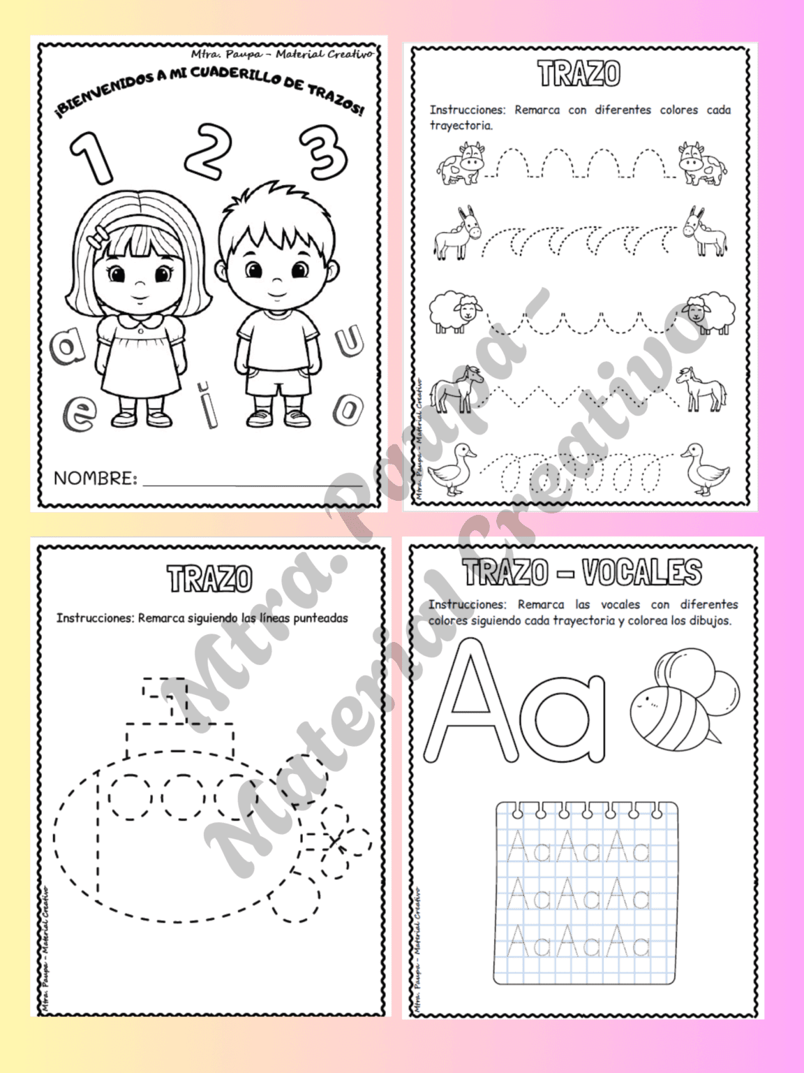 Cuadernillo de Trazos para Preescolar: ¡Aprender jugando!