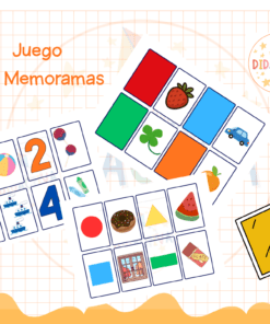 Juego de memorama - Asociación de colores, números, figuras. - Inicial / Preescolar
