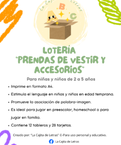 Lotería "Prendas de vestir y accesorios"