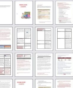 Un collage de varias plantillas de documentos que incluyen currículums, cartas de presentación y planes de negocios de Productos contestados del taller Nueva Escuela Mexicana, presentados en múltiples estilos y diseños.
