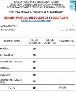 Examen Para Selección de Escolta