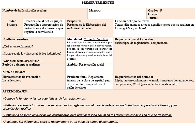 Ejemplo de planeacion de español 2019-2020