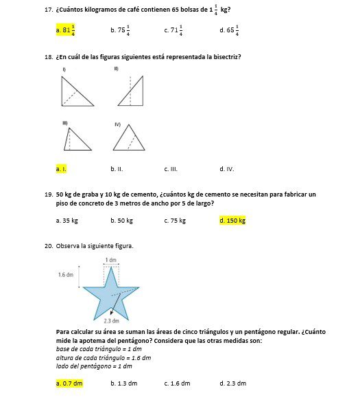 Exámenes 2do trimestre matemáticas