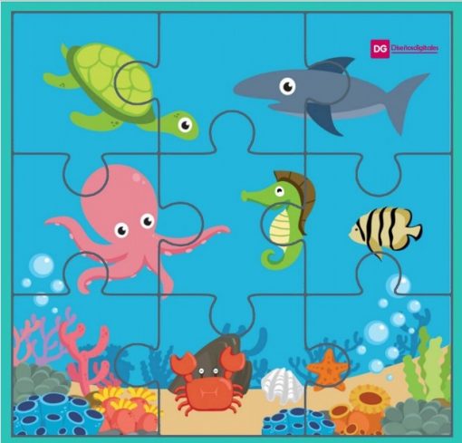 Puzzles para imprimir de animales acuáticos