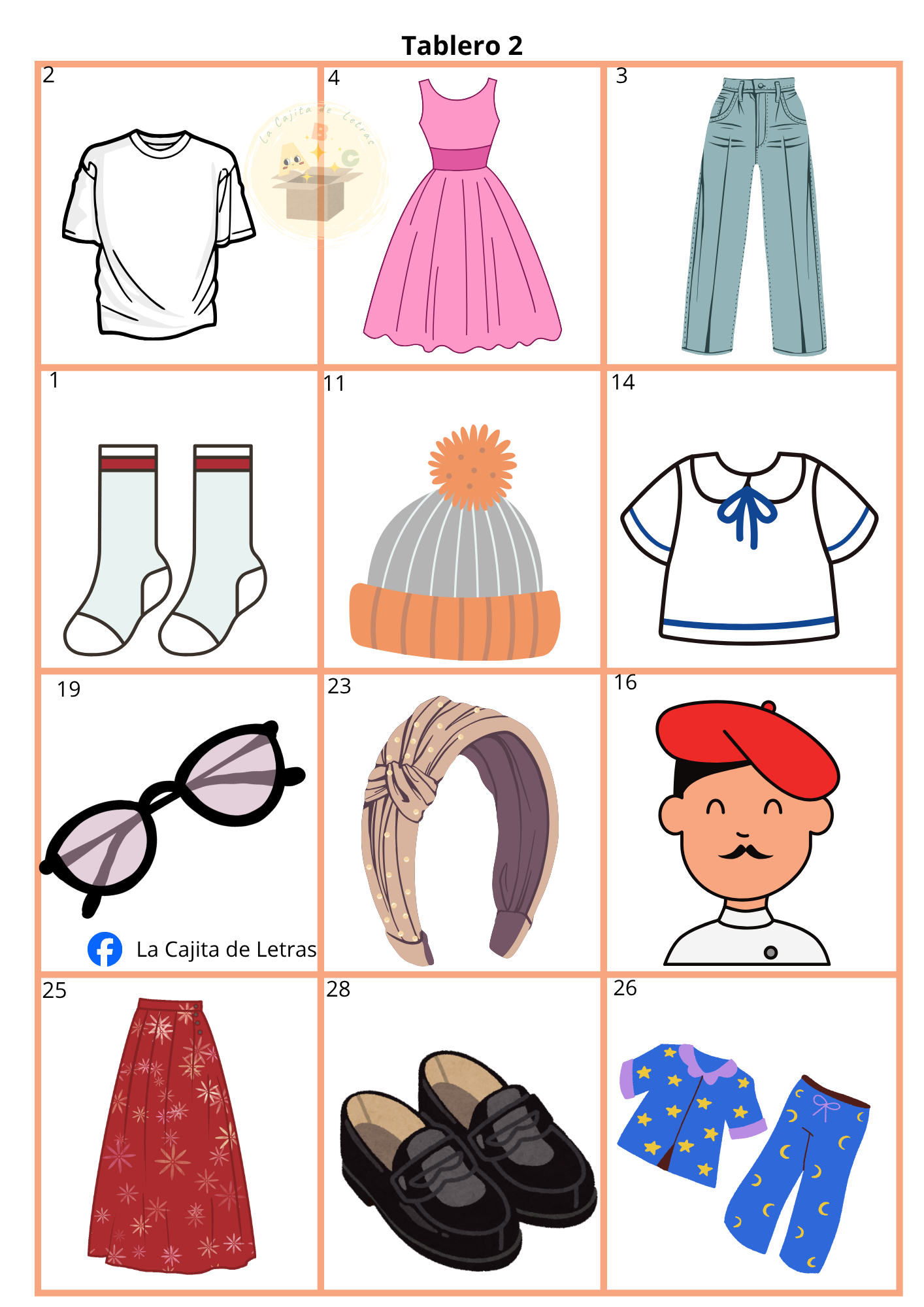 Lotería "Prendas de vestir y accesorios" 2 Lotería "Prendas de vestir y accesorios" - Image 2