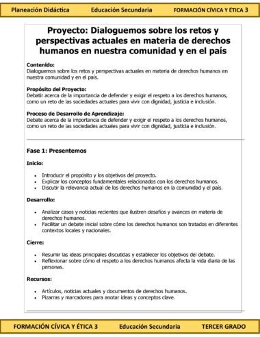Programa Analítico Anual FORMACIÓN CÍVICA Y ÉTICA 3, Secundaria 3º (Ciclo Escolar 2025 – 2026) - Image 10