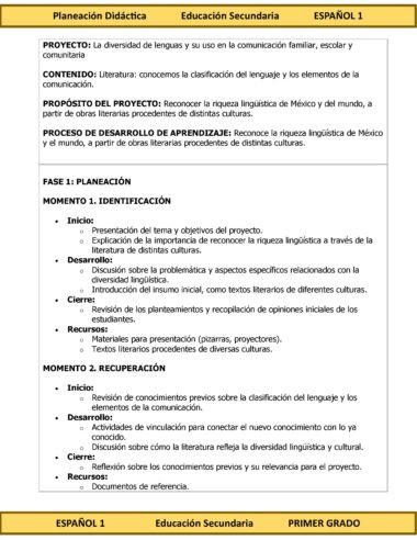 Programa Analítico Anual ESPAÑOL 1, Secundaria 1º (Ciclo Escolar 2025 – 2026) - Image 10