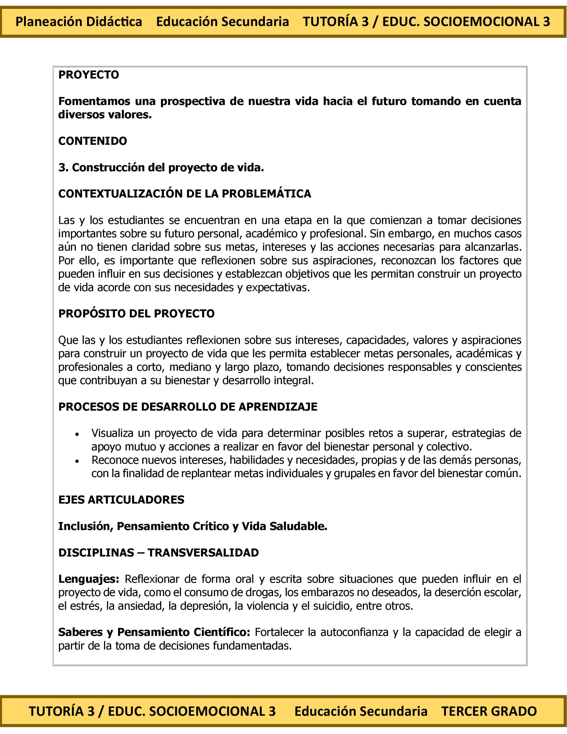 Programa Analítico Anual TUTORÍA 3 / EDUCACIÓN SOCIOEMOCIONAL 3, Secundaria 3º (Ciclo Escolar 2026 – 2027) 10 Programa Analítico Anual TUTORÍA 3 / EDUCACIÓN SOCIOEMOCIONAL 3, Secundaria 3º (Ciclo Escolar 2026 – 2027) - Imagen 10