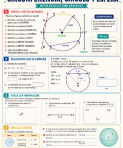 Fichas de trabajo MATEMÁTICAS SECUNDARIA 1°, 2° Y 3° Grado | TODOS LOS CONTENIDOS (IMPRIMIBLES) 29 10 Circunferencia circulo y esfera
