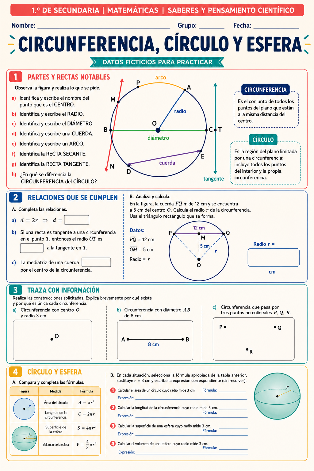 Fichas de trabajo MATEMÁTICAS SECUNDARIA 1°, 2° Y 3° Grado | TODOS LOS CONTENIDOS (IMPRIMIBLES) 15 Fichas de trabajo MATEMÁTICAS SECUNDARIA 1°, 2° Y 3° Grado | TODOS LOS CONTENIDOS (IMPRIMIBLES) - Image 15